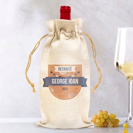 Sac personnalisé pour bouteille de vin avec message - Retraité