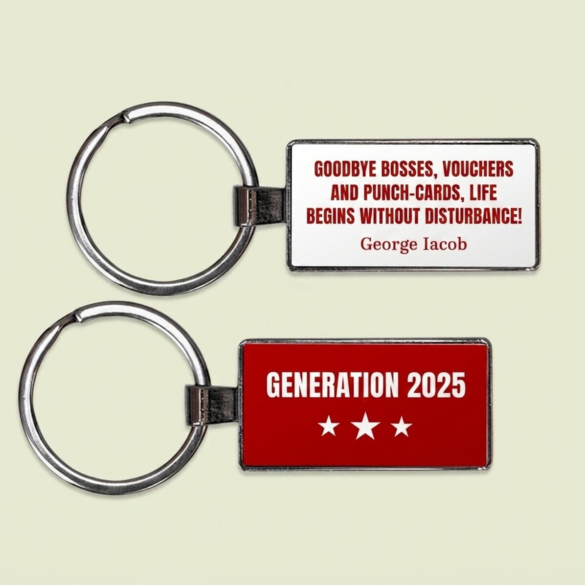 Gepersonaliseerde sleutelhanger met tekst - Gepensioneerde