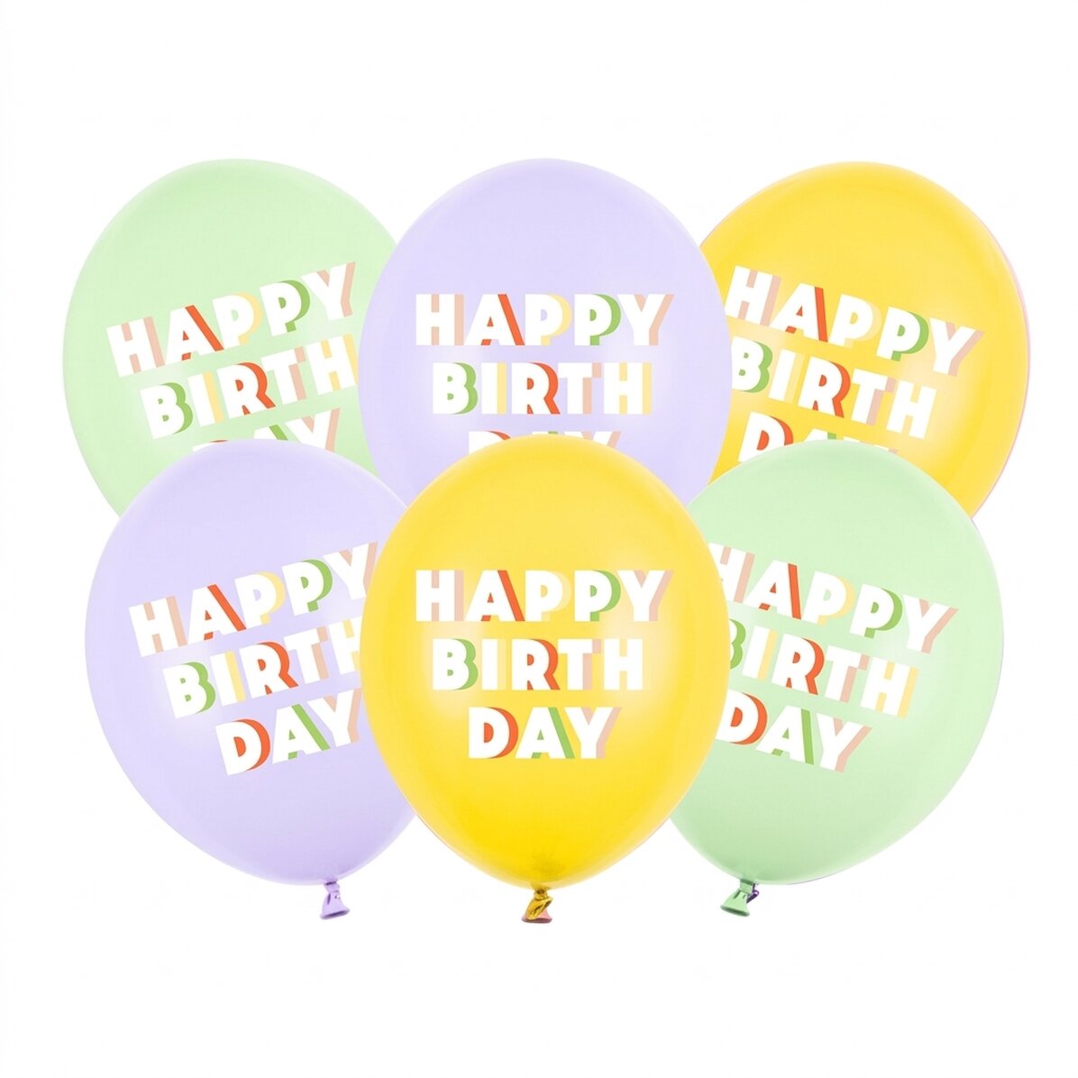 Set van 6 ballonnen - Happy birthday!