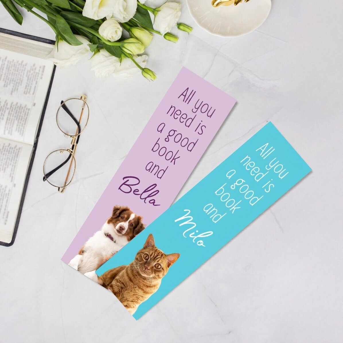 Marque-page personnalisé avec texte et photo - Animalut