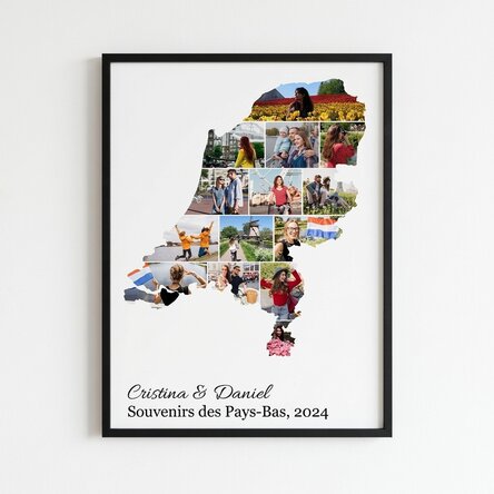 Tableau personnalisé avec 14 photos et un texte - Pays-Bas