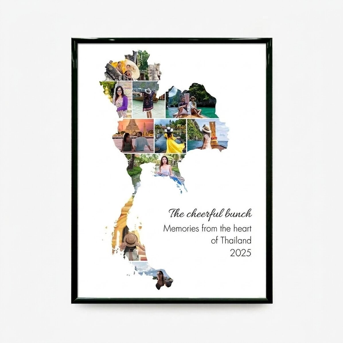 Tableau personnalisé avec 10 photos et un texte - Thaïlande
