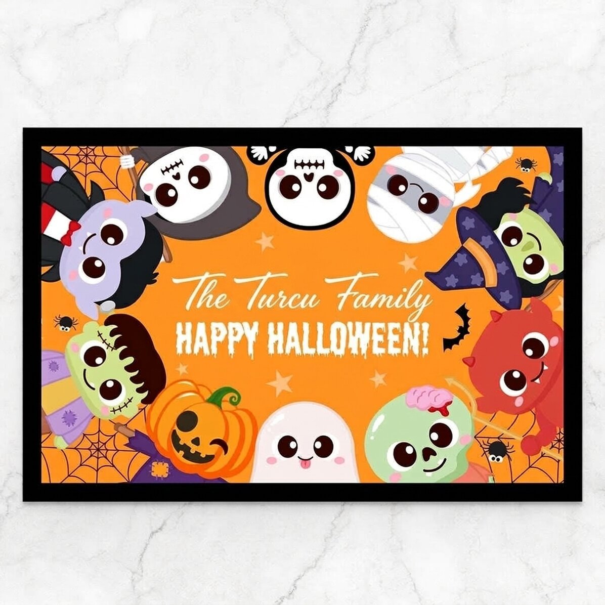 Op maat gemaakte deurmat met tekst - Leuke Halloween-motieven