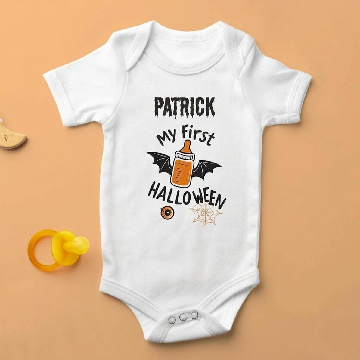 Body voor kinderen, gepersonaliseerd met naam - My first Halloween