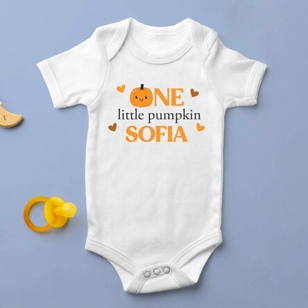 Gepersonaliseerd kinderpakje met tekst - One little pumpkin