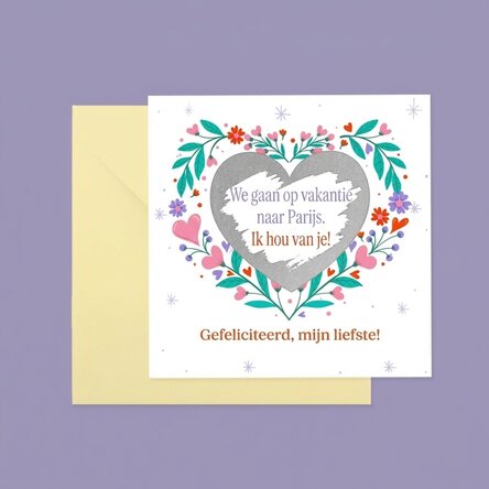 Gepersonaliseerde kraskaart met tekst - Love