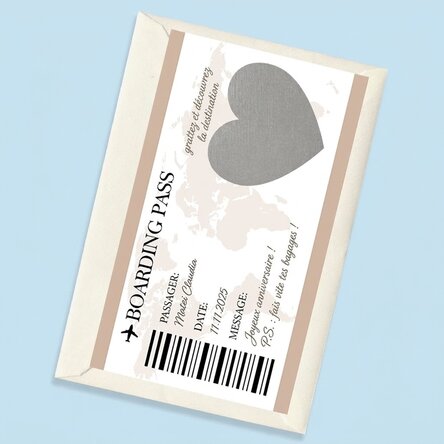 Carte à gratter personnalisée avec texte - Carte d