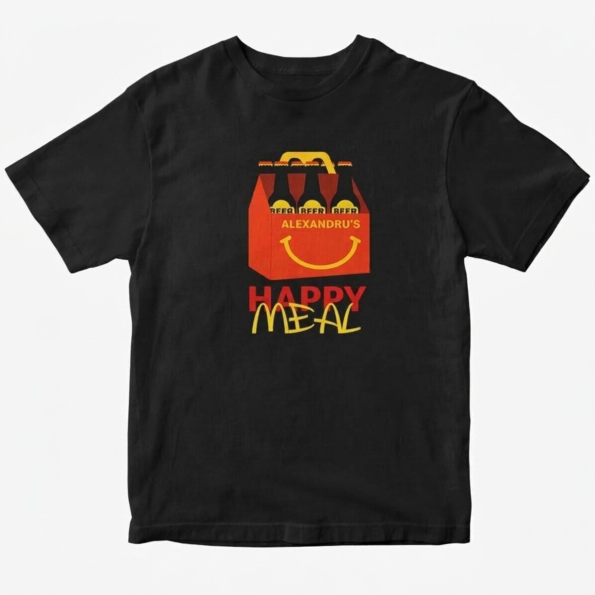 T-shirt en coton personnalisé avec le texte « Happy beer »