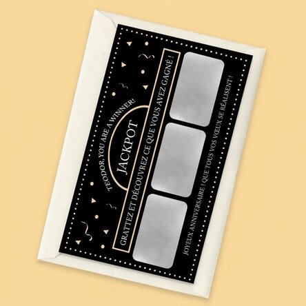 Carte à gratter personnalisée avec texte - Jackpot