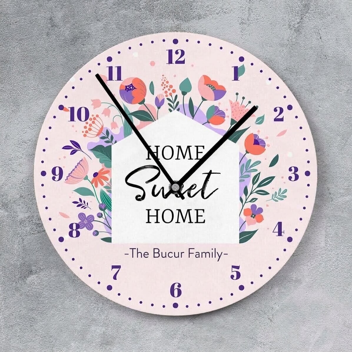 Gepersonaliseerd horloge met tekst - Flowers