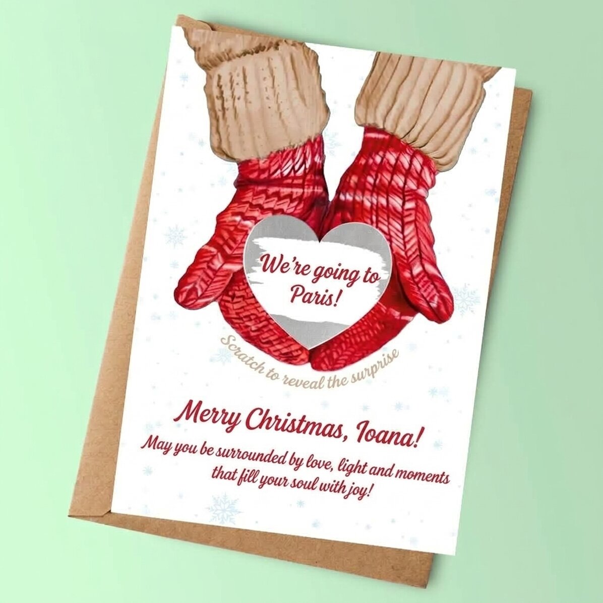 Gepersonaliseerde kraskaart voor Kerstmis - Love