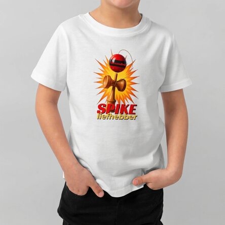 Katoenen T-shirt voor kinderen, gepersonaliseerd met tekst - Spike Enthusiast