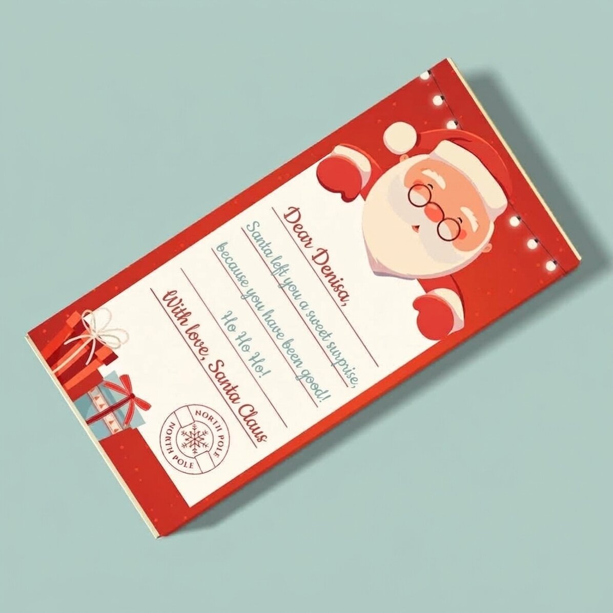 Chocolade met een persoonlijke boodschap - Kerstman