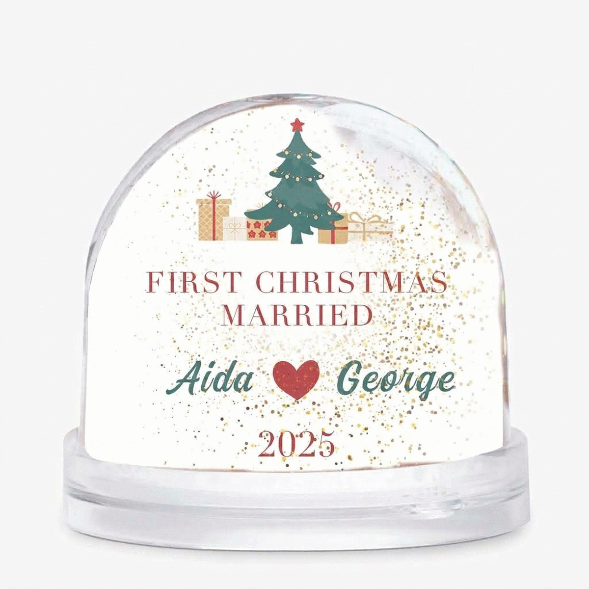 Gepersonaliseerde bureau-kogel met tekst en foto - Kerstmis