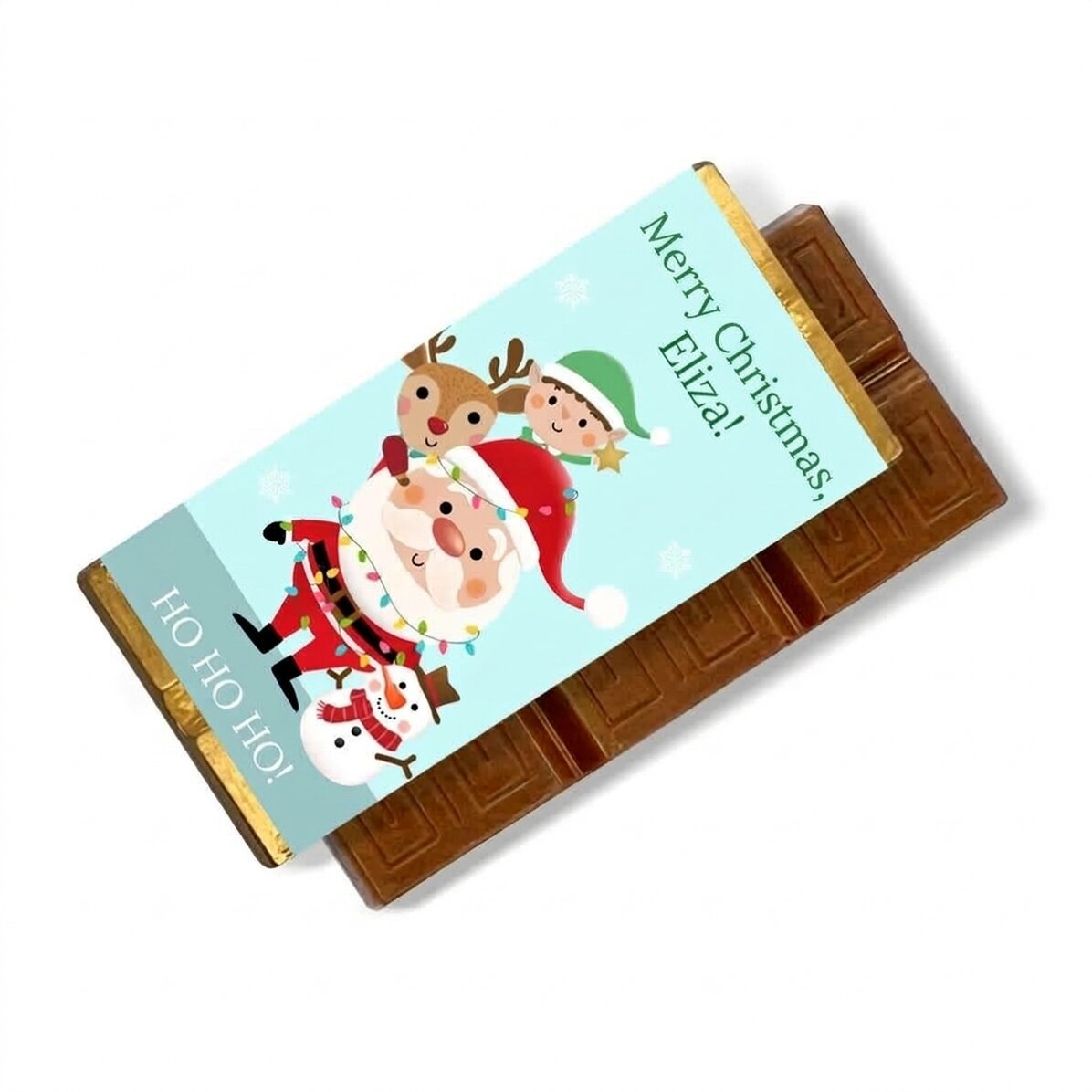 Mini-tablette de chocolat personnalisée avec le message « Joyeux Noël ! »
