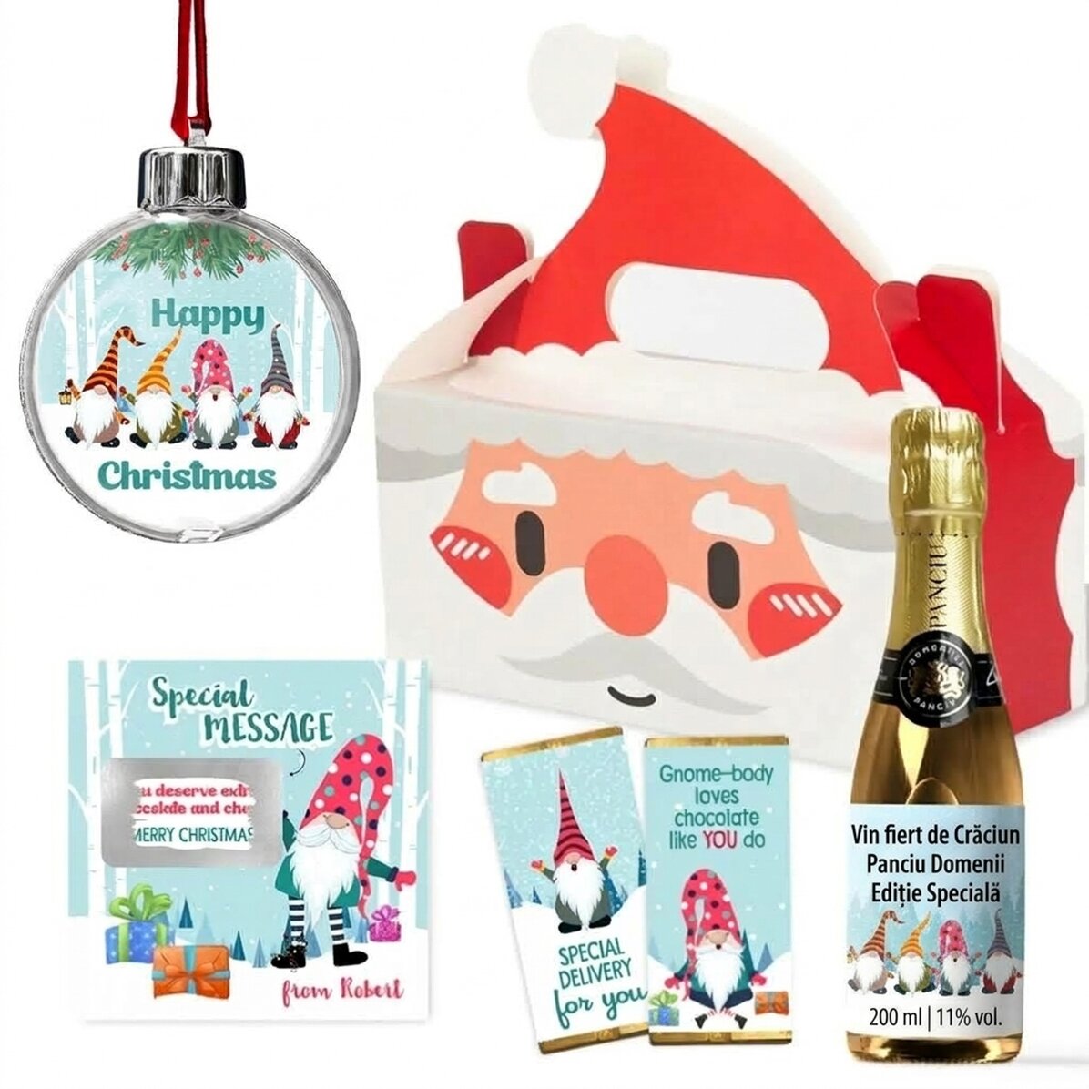 Cadeauset met gepersonaliseerde kaart - Let it snow