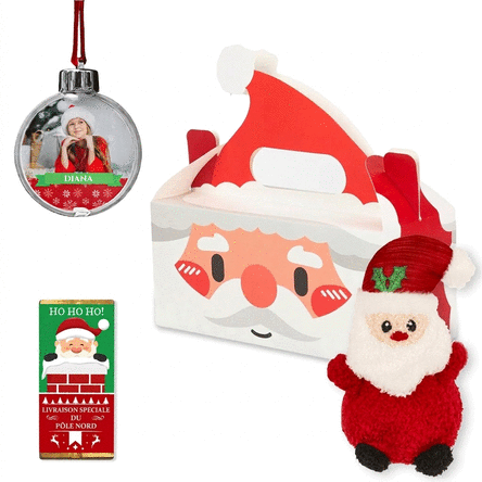 Coffret cadeau avec boule de Noël personnalisée - Père Noël