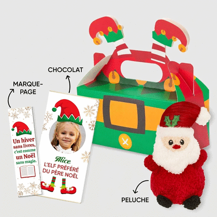 Coffret cadeau avec chocolat personnalisé - Elf