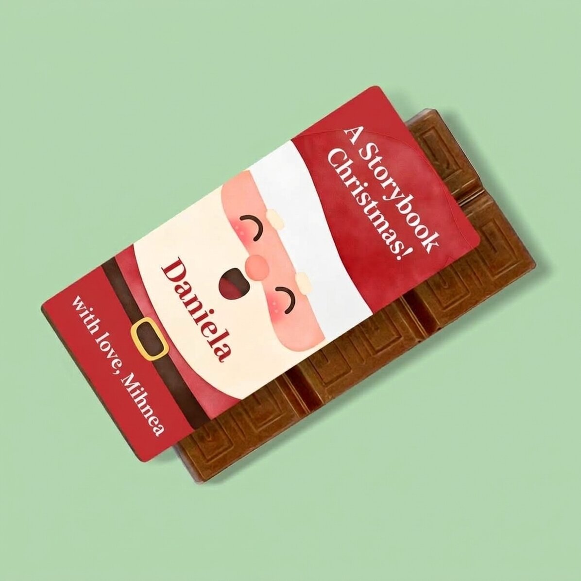 Gepersonaliseerde mini-chocoladereep met tekst - Kerstman