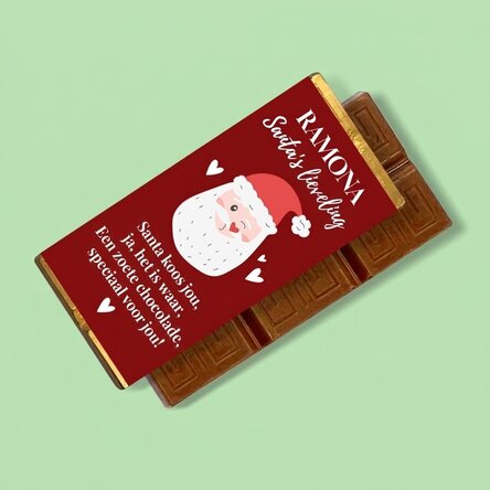 Gepersonaliseerde mini-chocoladereep met tekst - Santa