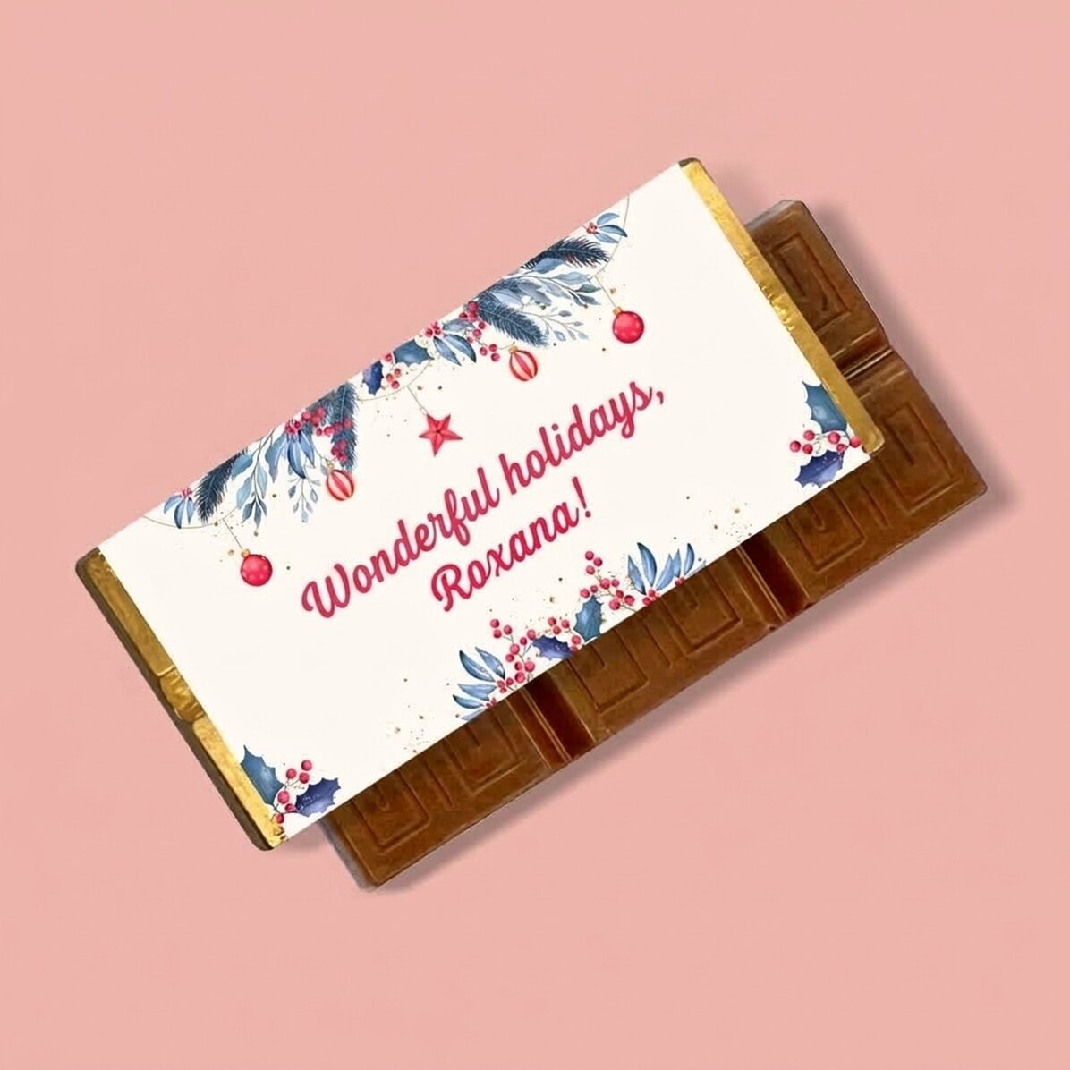 Gepersonaliseerde mini-chocoladereep met tekst - Kerstmis