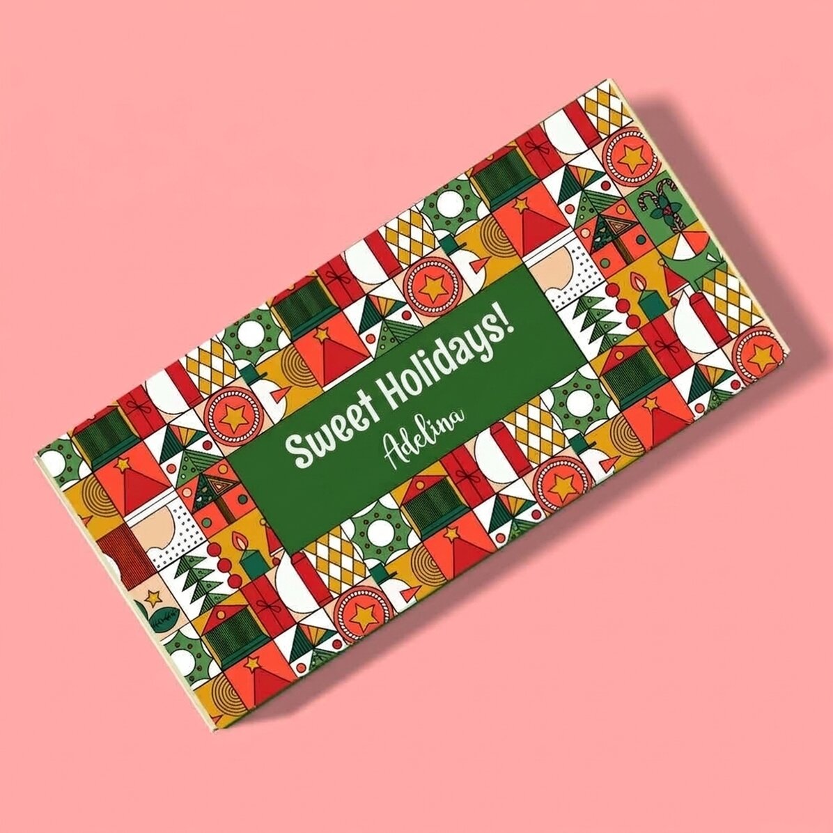 Chocolade met een persoonlijke boodschap - Geometric Christmas
