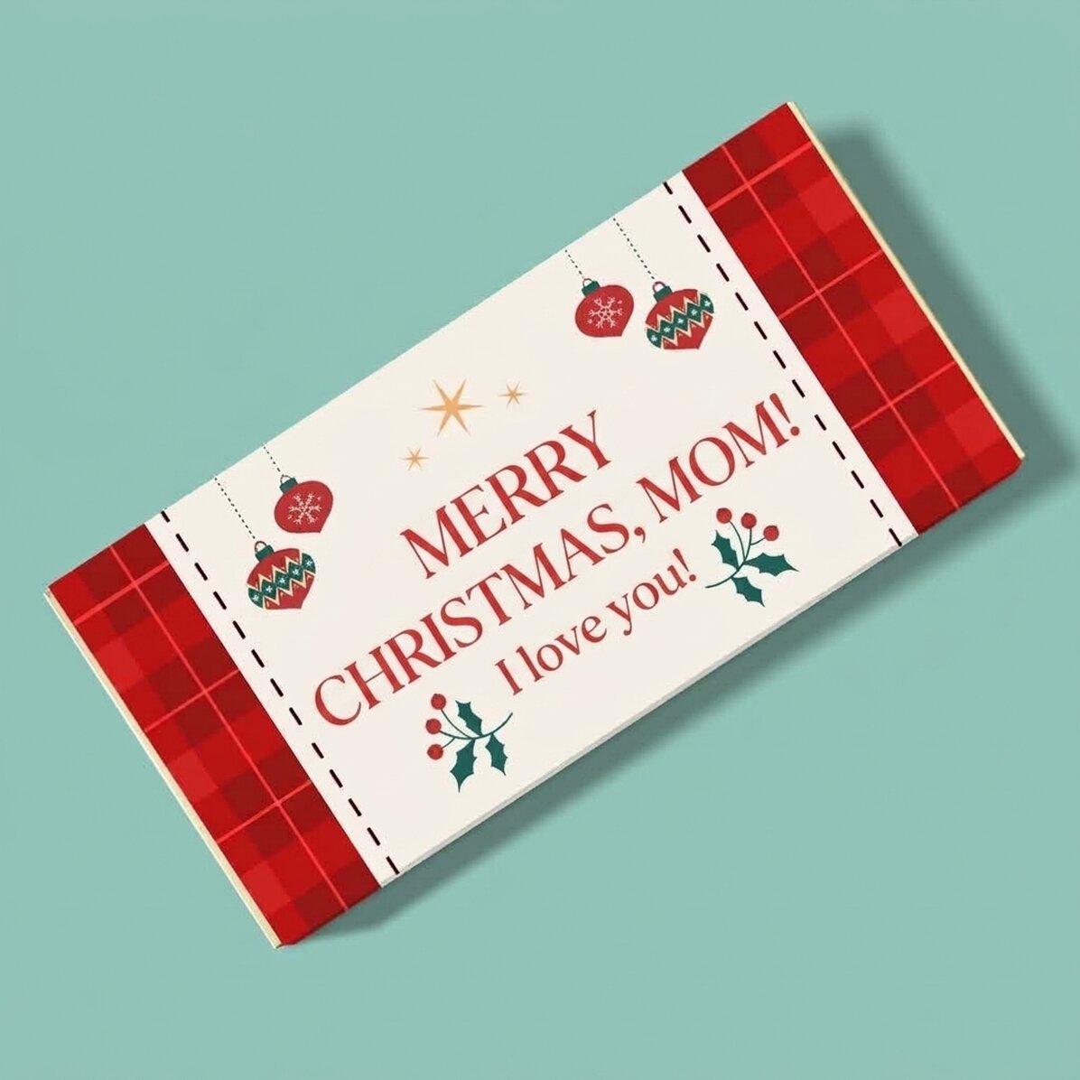 Chocolat personnalisé avec inscription : « Joyeux Noël ! »