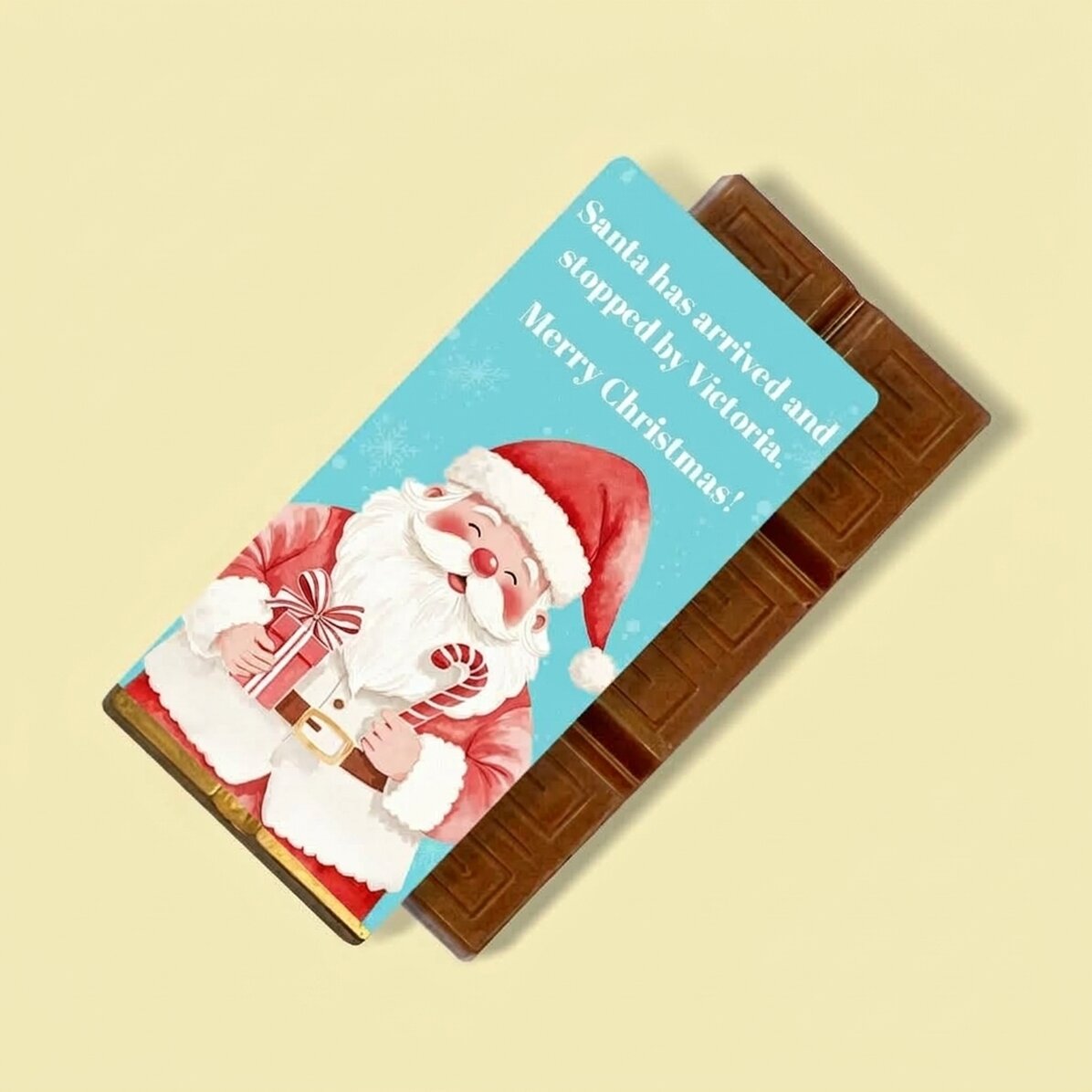 Gepersonaliseerde mini-chocoladereep met boodschap - Cute Santa
