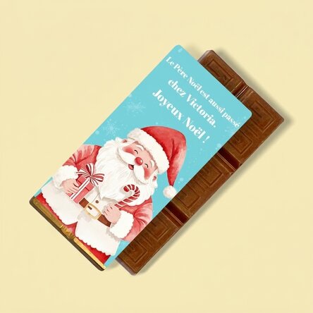 Mini-tablette de chocolat personnalisée avec un message - Cute Santa