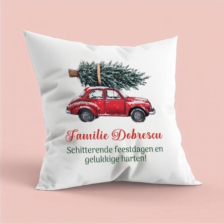 Gepersonaliseerd kussen met tekst - Vintage Christmas