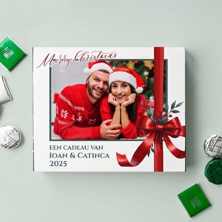 Gepersonaliseerde bonbondoos met foto en tekst - Kerstmis