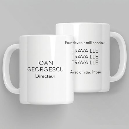 Tasse personnalisée avec message - Millionnaire