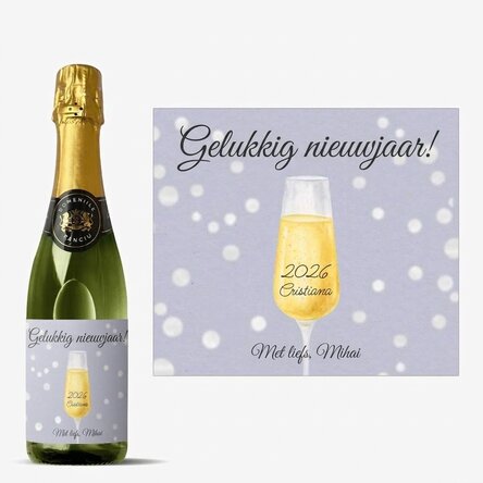 Middelgroot glas mousserende wijn, gepersonaliseerd met tekst - Champagneglas