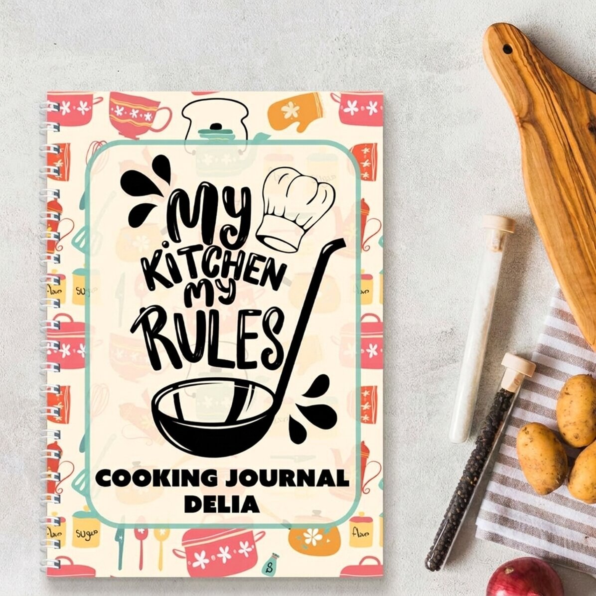 Carnet personnalisé avec message - Cooking Journal