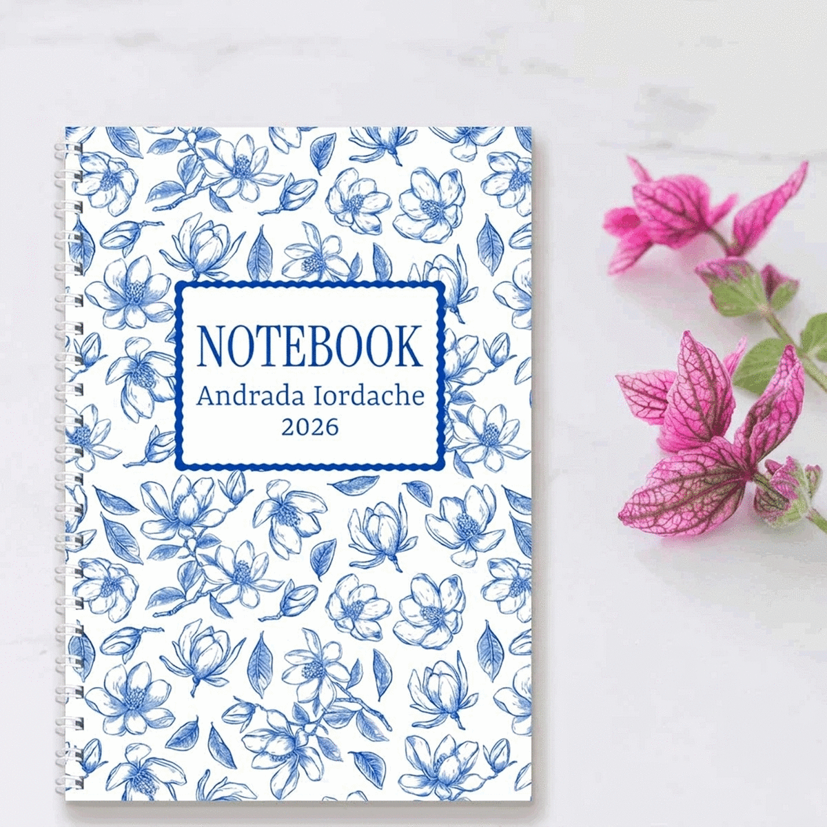 Carnet personnalisé avec message - Fleurs