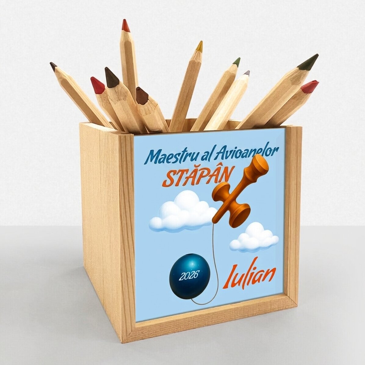 Gepersonaliseerde potloodhouder met tekst - Airplane Master