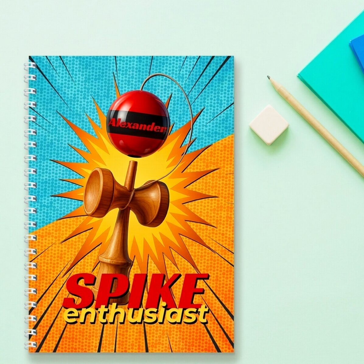 Gepersonaliseerde notitieboekje met tekst - Spike Enthusiast