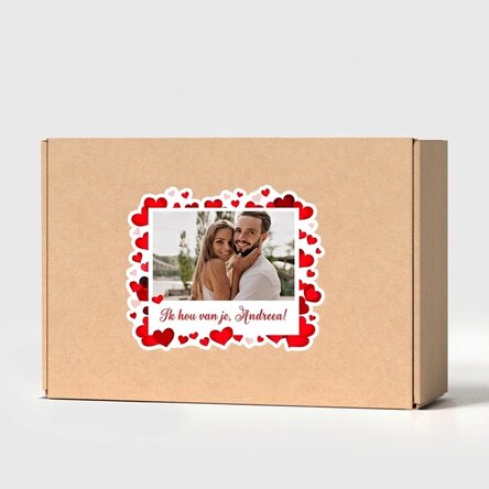 Gepersonaliseerde kraftdoos met sticker - Love