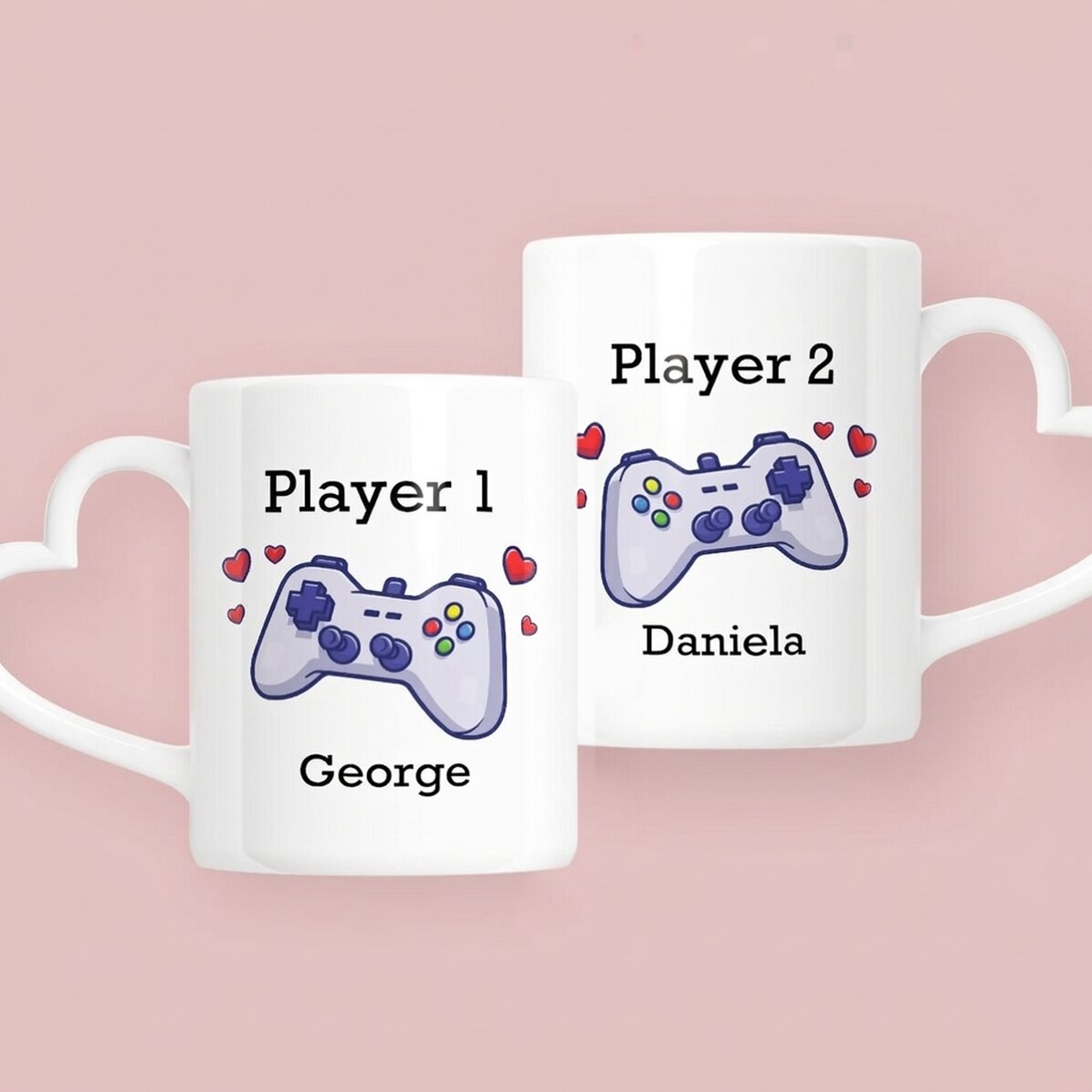 Gepersonaliseerde mokken voor koppels met tekst - Level up