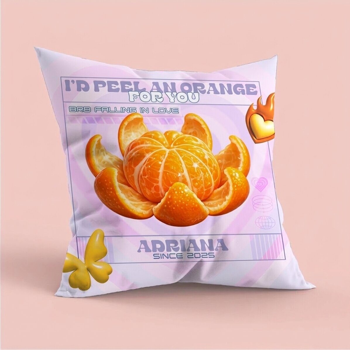 Coussin personnalisé avec inscription, grand format - « I