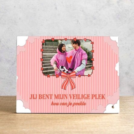 Gepersonaliseerde fotolijst voor op het bureau met foto en tekst - Coquette love