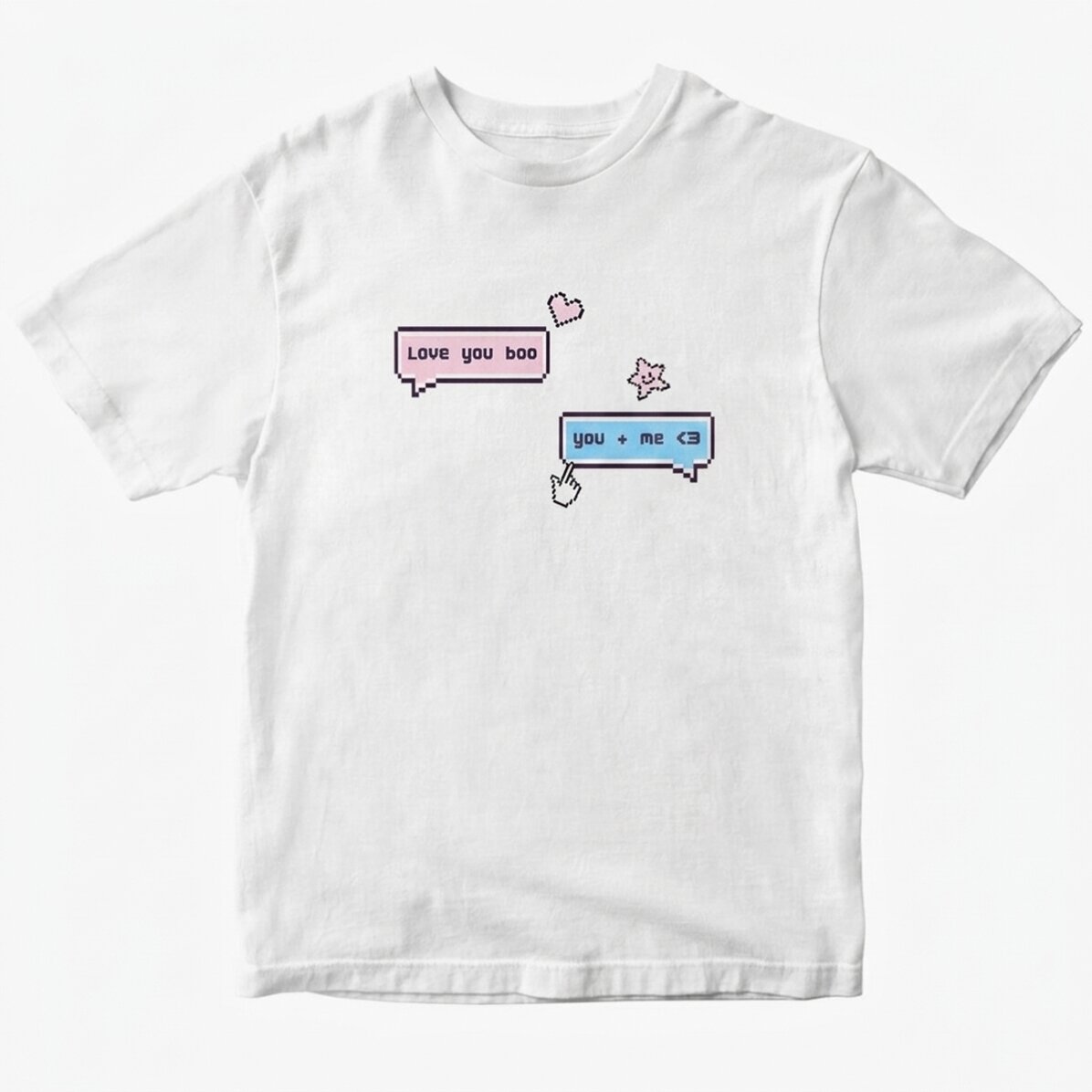 Katoenen T-shirt met eigen tekst - Pixel Chat