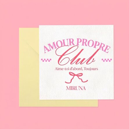 Carte carrée personnalisée avec texte - Self Love Club