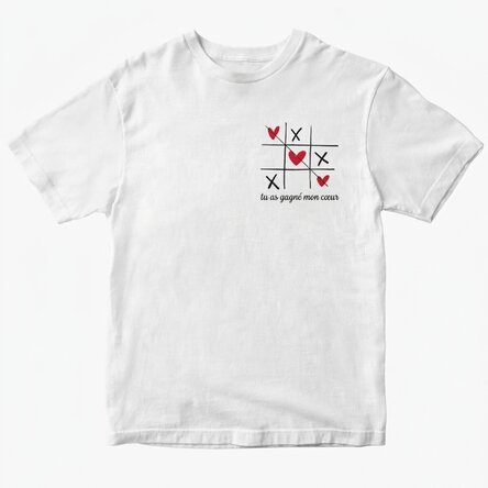 T-shirt en coton personnalisé avec un texte - Cœur
