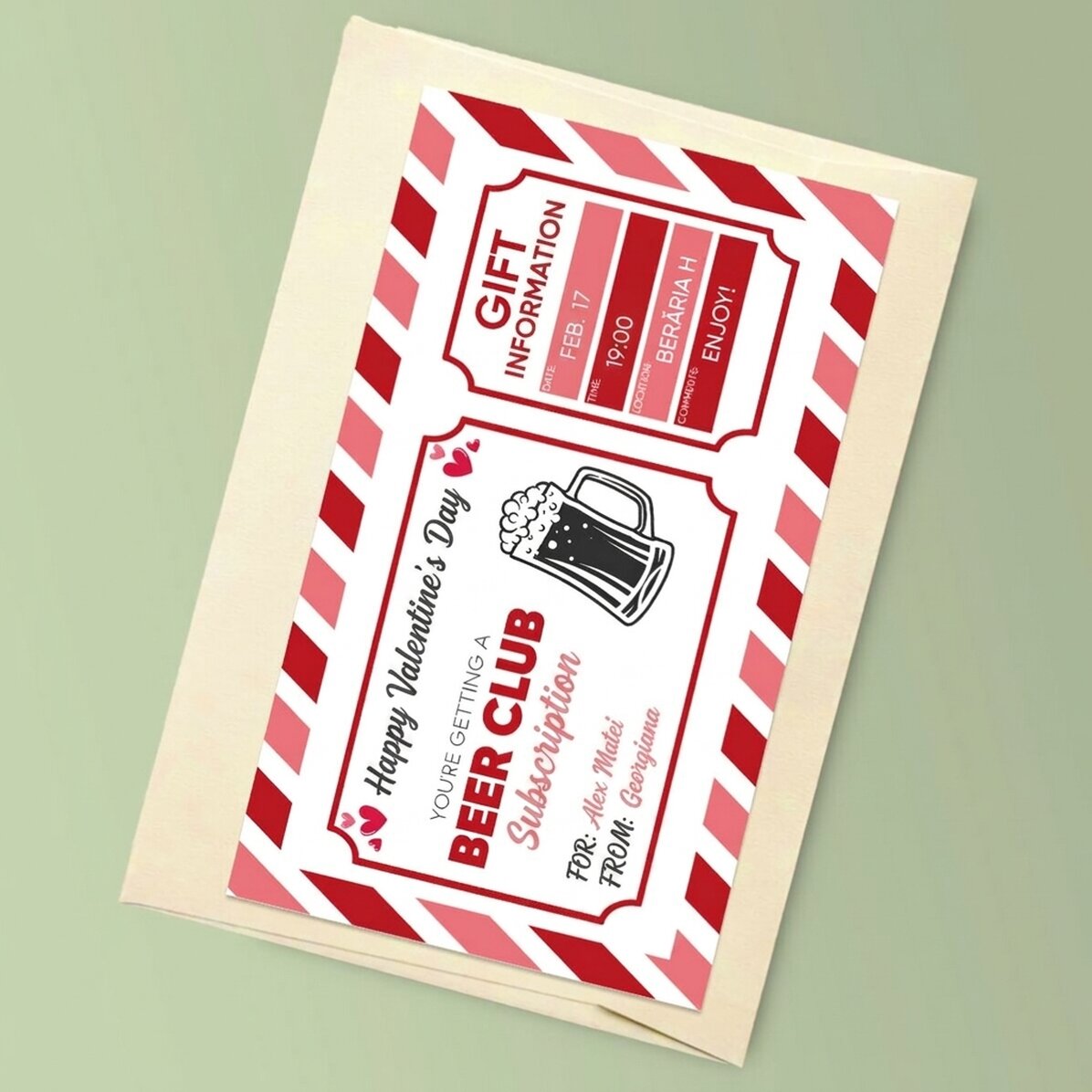 Carte personnalisée avec texte - Beer Club