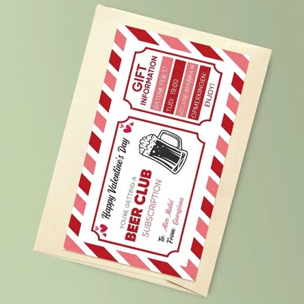 Gepersonaliseerde kaart met tekst - Beer Club