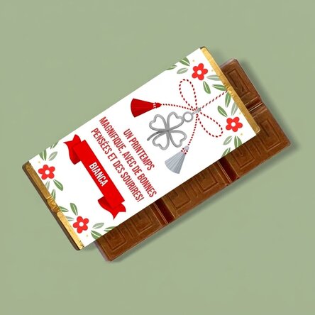Mini-tablette de chocolat personnalisée avec un texte