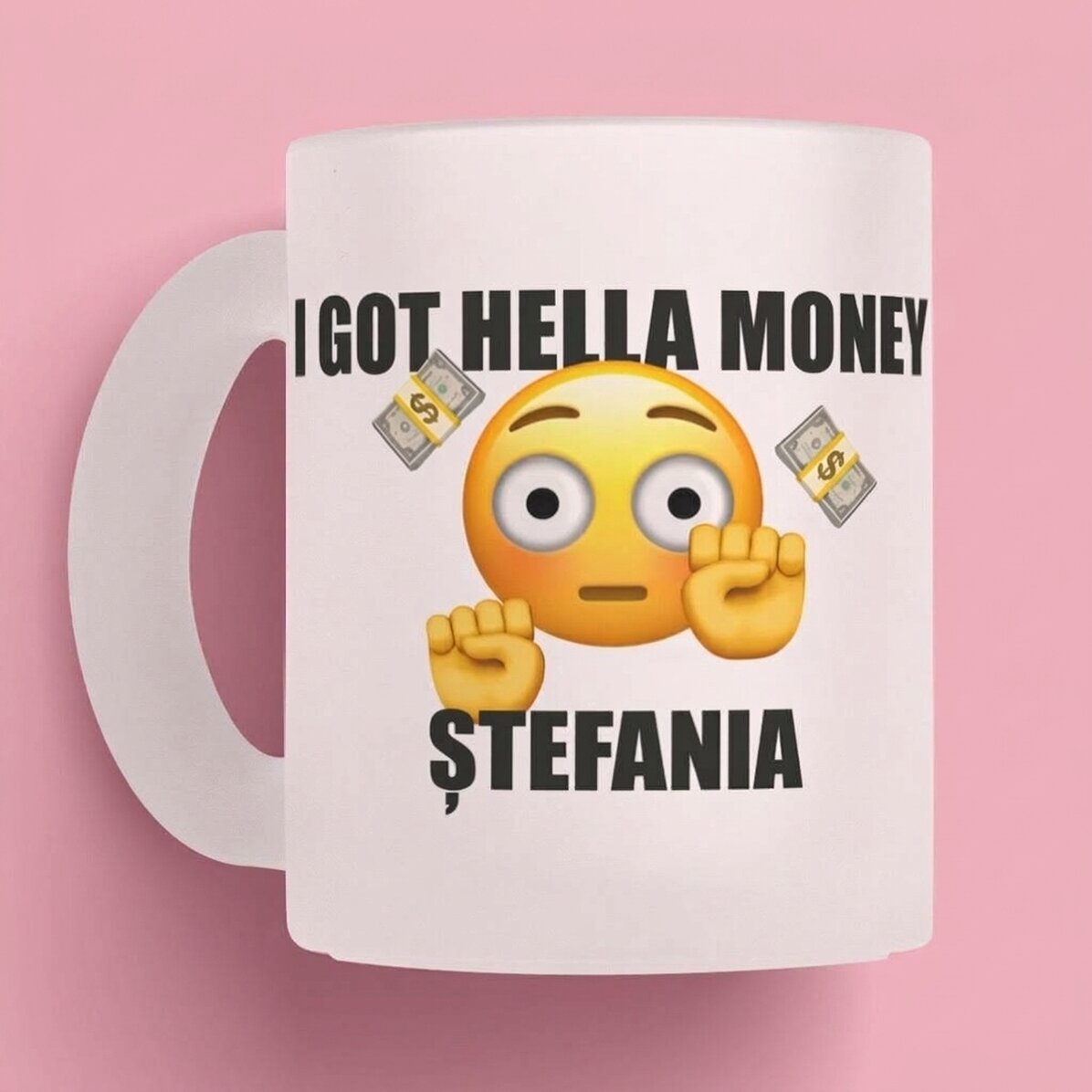 Gepersonaliseerde mok met tekst - I got hella money
