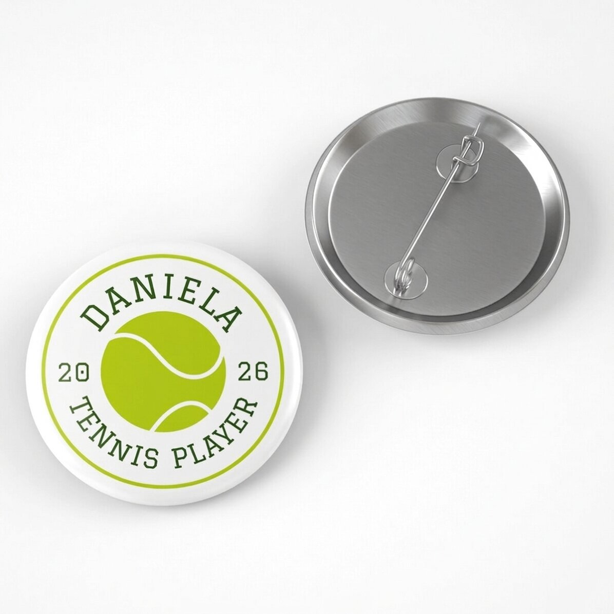 Gepersonaliseerde button met tekst - Tennis