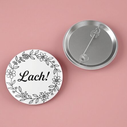Gepersonaliseerde button met boodschap - Lach